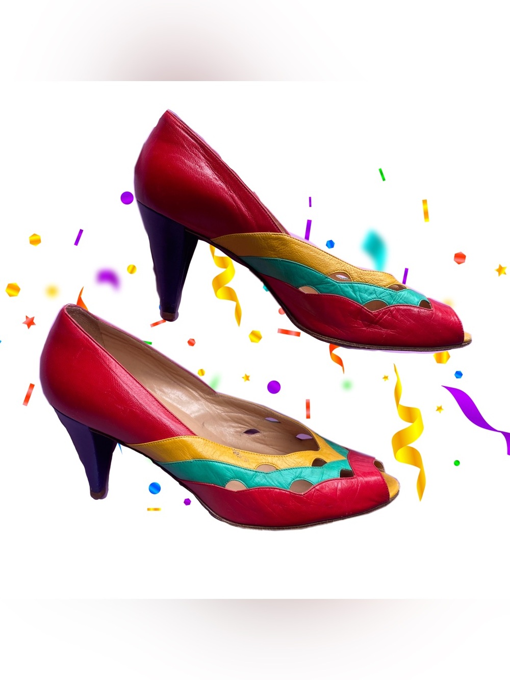 Vintage Colorblock Heels